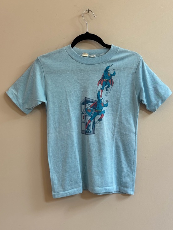Vintage Tops - 1974 Vintage Superman Superhero Man of Steel Graphic Single Stitch T-Shirt Top